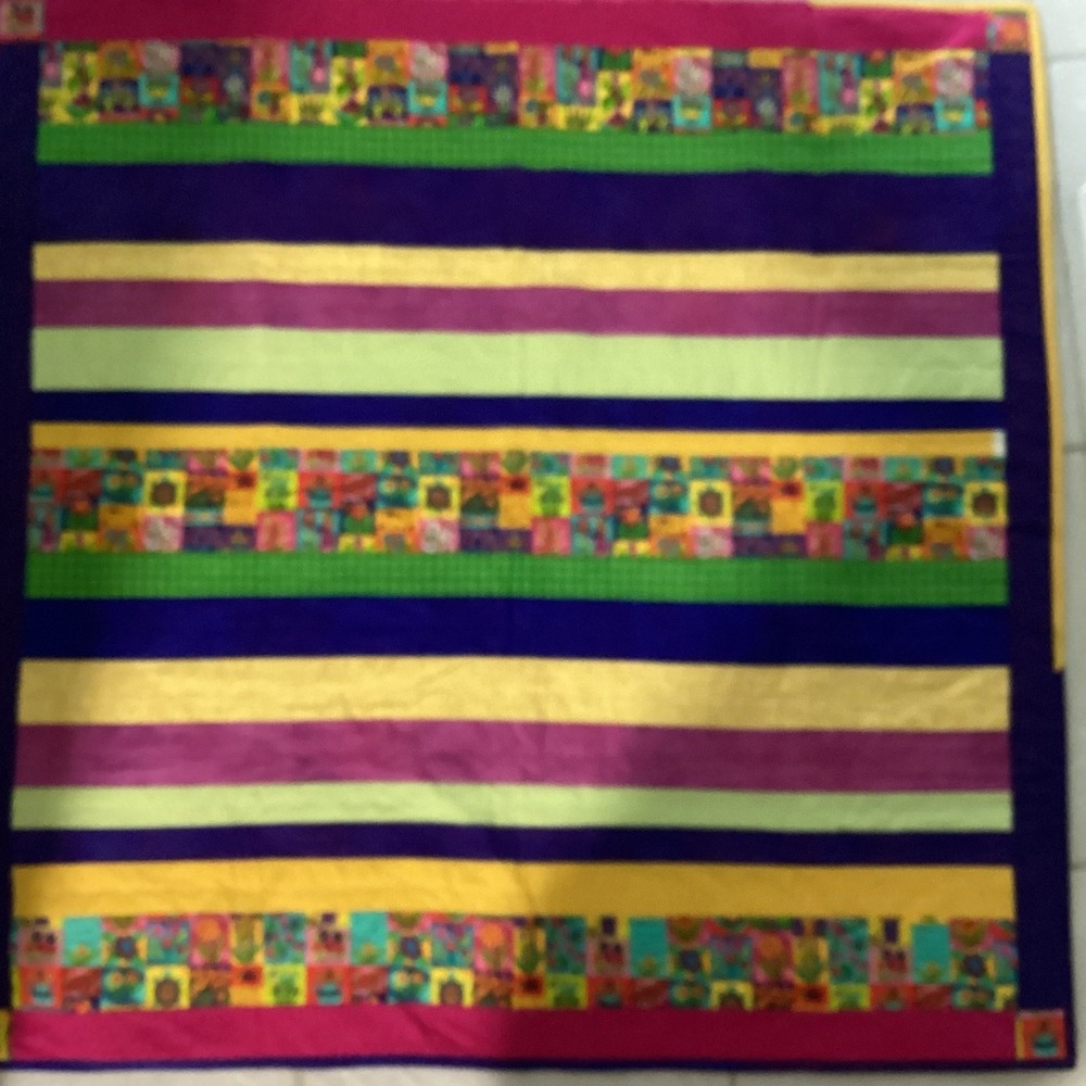 Kids Quilt Blanket Handmade Floral Bee Patchwork Cottagecore Grandmacore